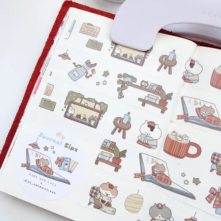 Kubo and Lucy x Idiot Sandwich Washi Tape - Café Journaling