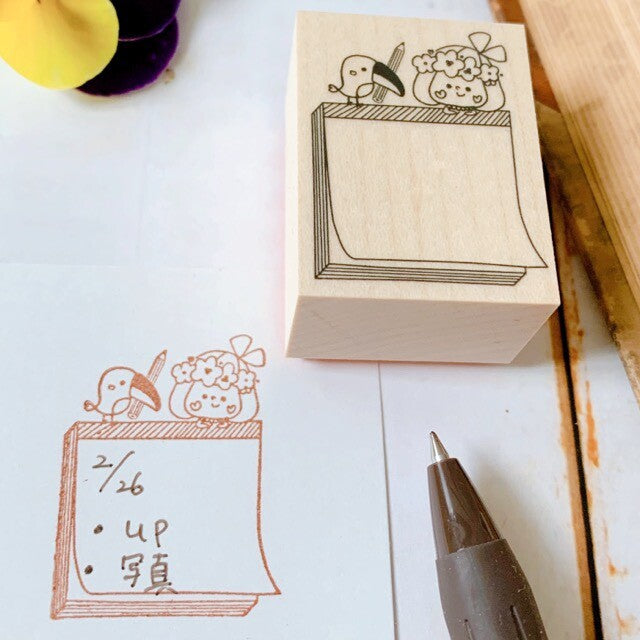 Kayonoko Girl and Parrot Memo Stamp