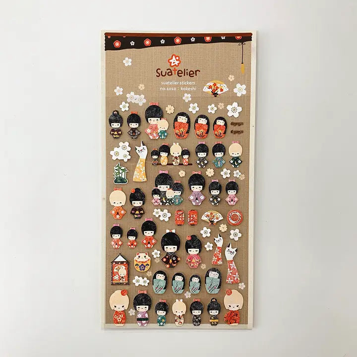 Suatelier Sticker Sheet - Kokeshi
