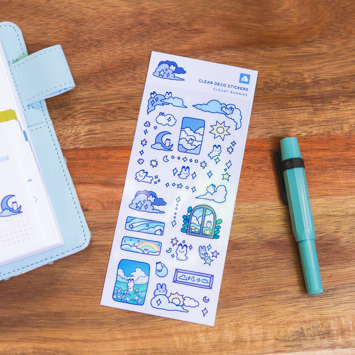 Thousand Skies Sticker Sheet (Clear) - Cloudy Bunnies