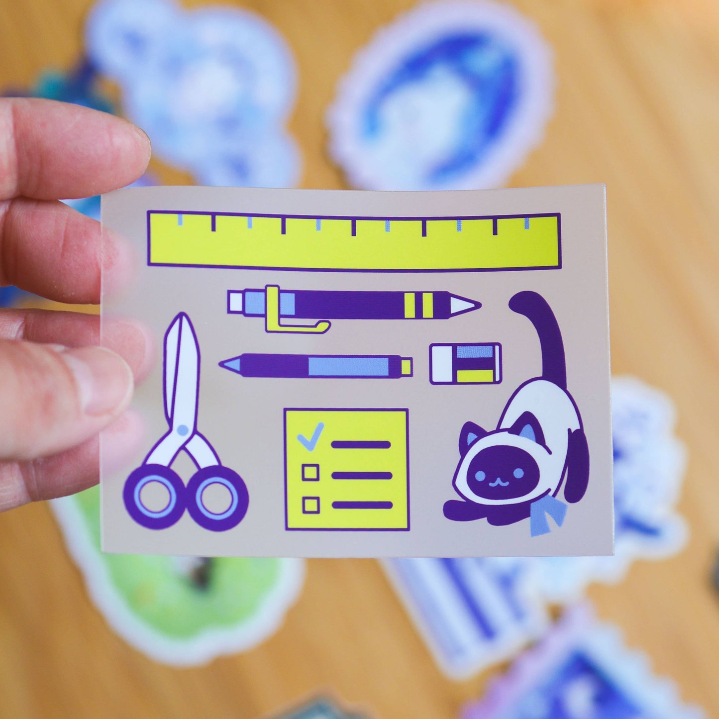 Thousand Skies Vinyl Sticker (Transparent) Organized Siamese Cat