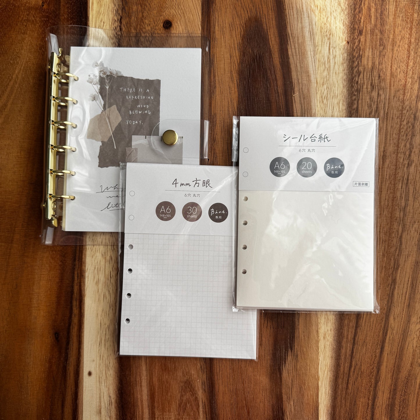 Mind Wave Bine A6 Clear Binder Refill - Grid Paper