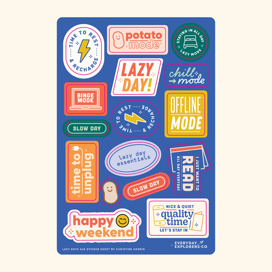 Everyday Explorers Co. Sticker Sheet - Lazy Days