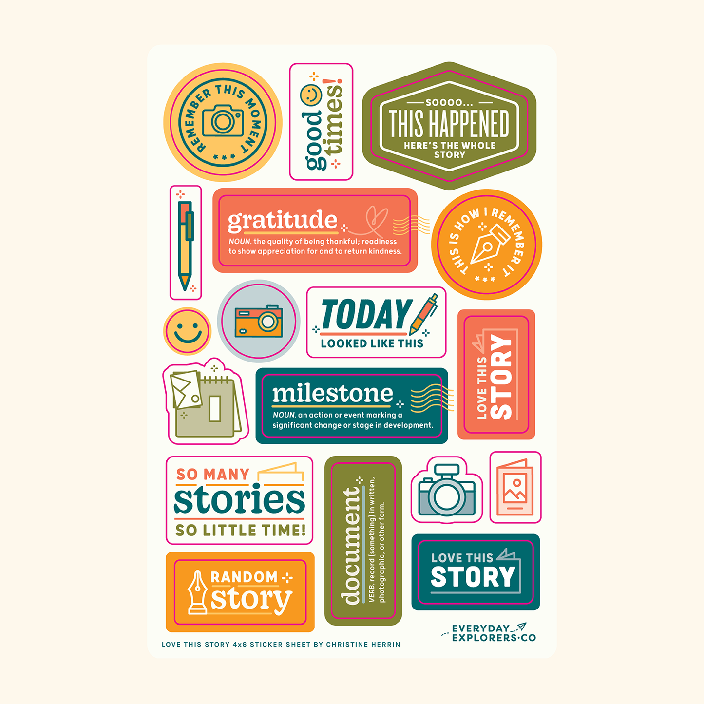 Everyday Explorers Co. Sticker Sheet - Love This Story