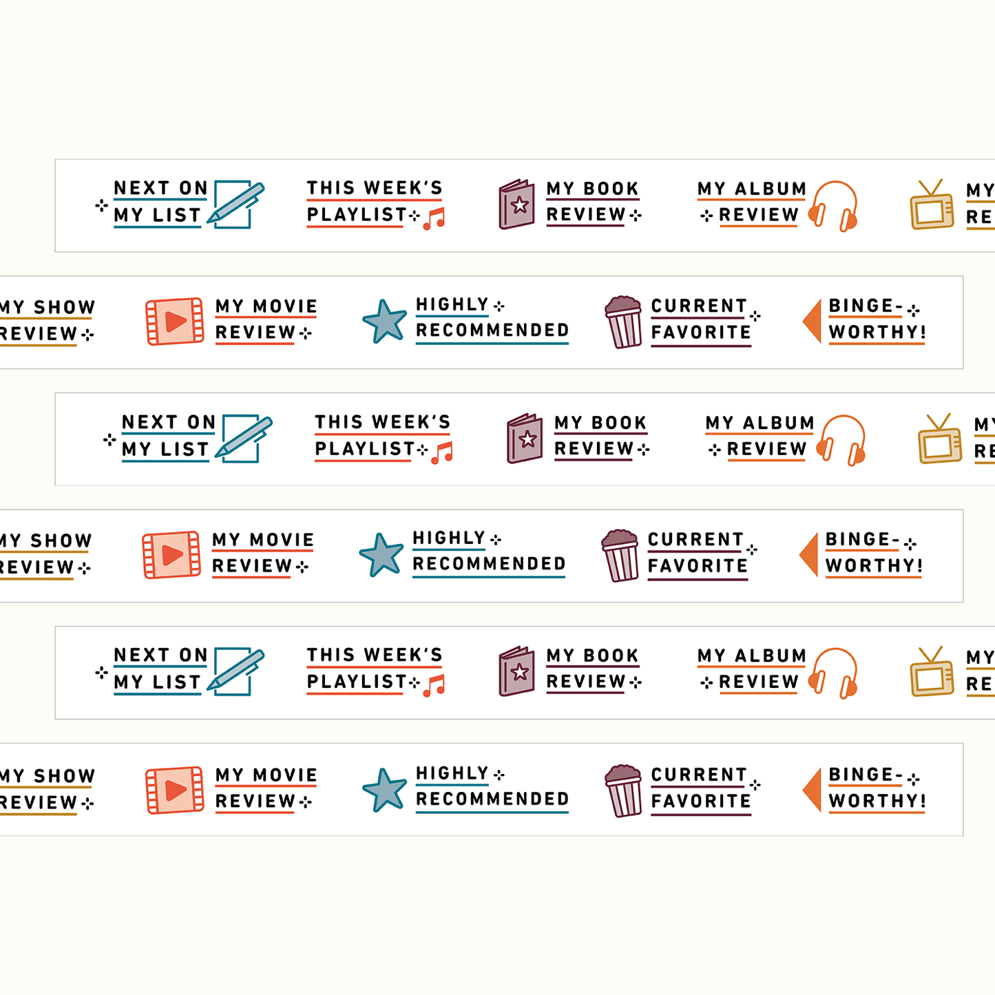 Everyday Explorers Co. Washi Tape - Media Prompts