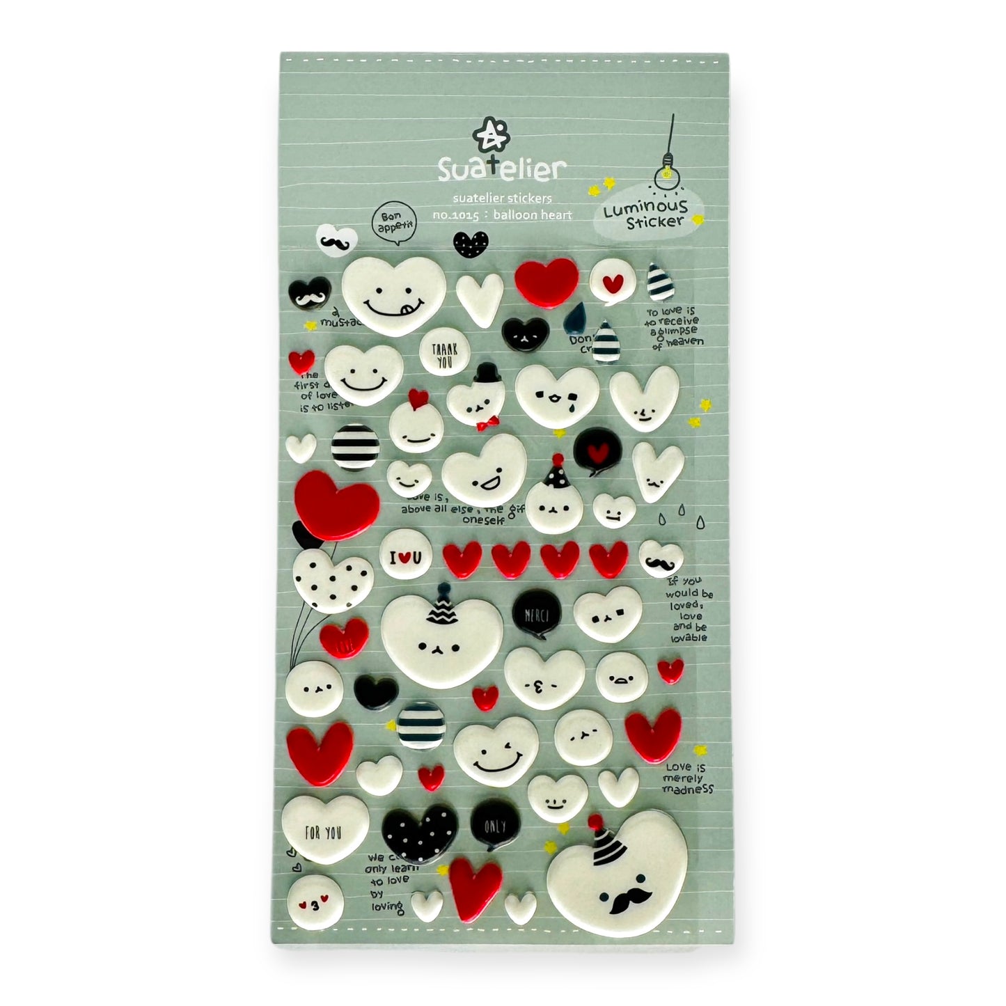 Suatelier Balloon Heart Puffy Sticker (No. 1015)