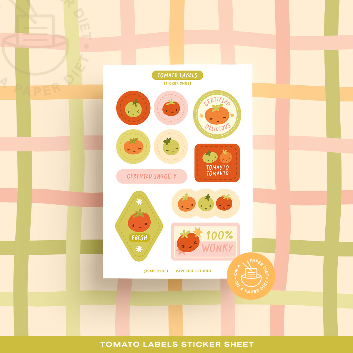 Paper Diet Sticker Sheet - Tomato Labels