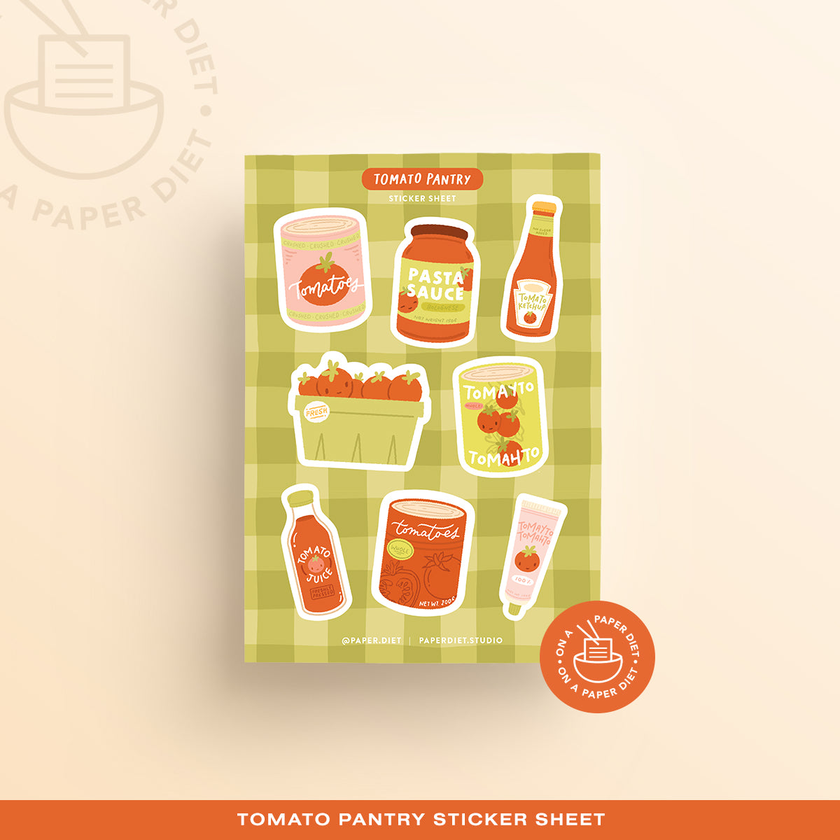 Paper Diet Sticker Sheet - Tomato Pantry