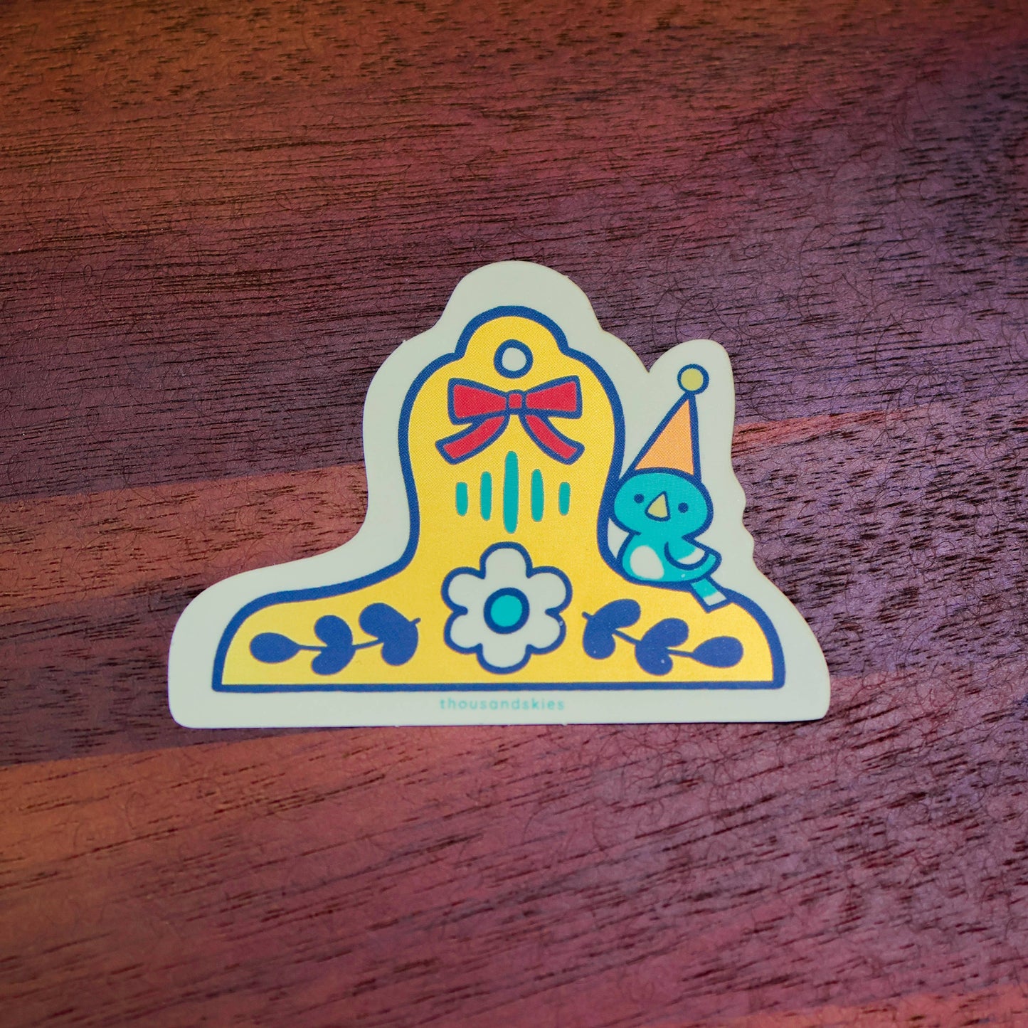 Thousand Skies Vinyl Sticker (Holographic) Blue Bird Brass Clip