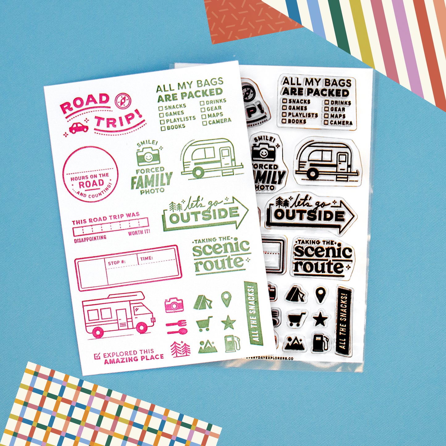 Everyday Explorers Co. Clear Stamp Set - Hit the Road