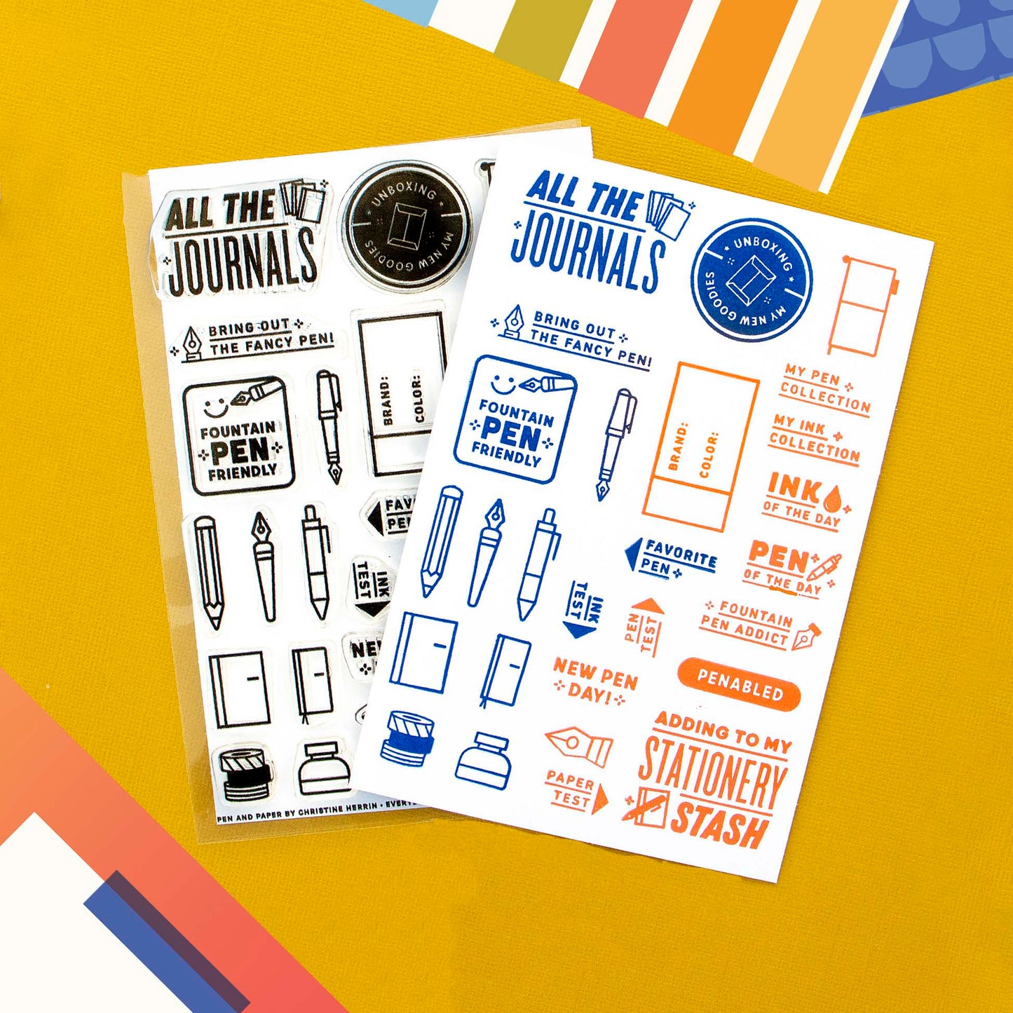 Everyday Explorers Co. Clear Stamp Set - Pen and Paper