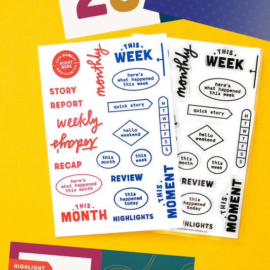 Everyday Explorers Co. Clear Stamp Set - This Month/Week/Day