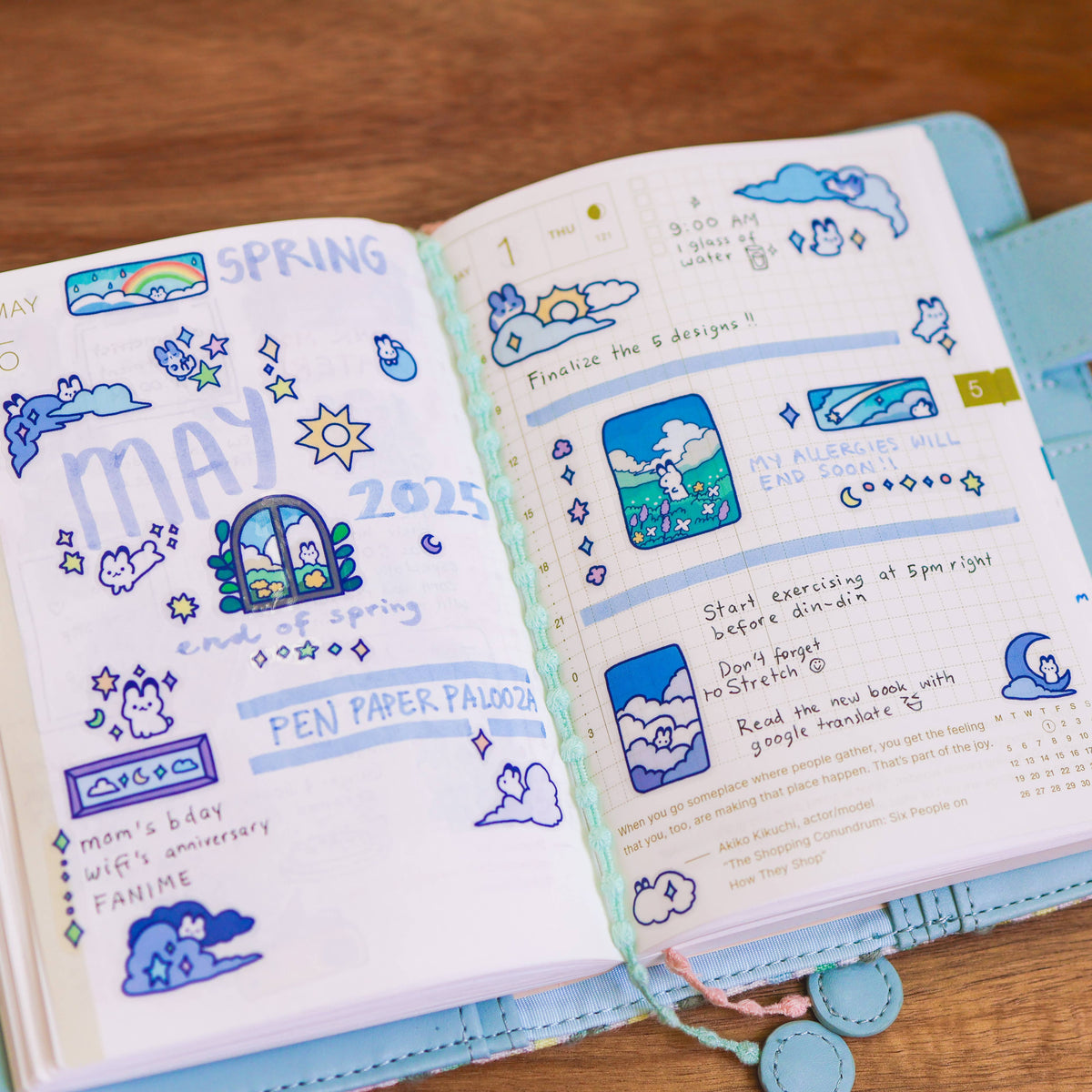 Thousand Skies Sticker Sheet (Clear) - Cloudy Bunnies