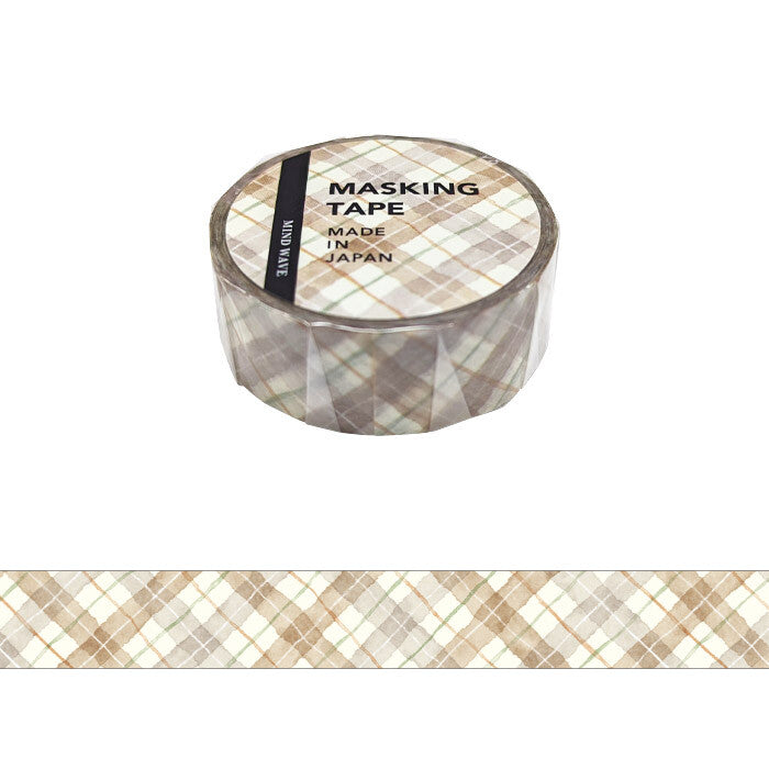 Mind Wave Washi Tape - Checkered Brown