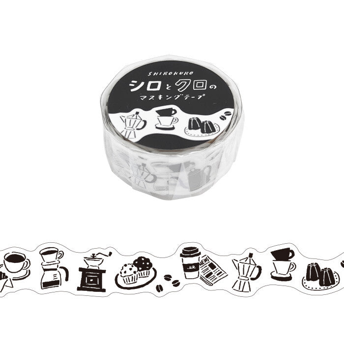 Mind Wave Washi Tape - Black and White - Coffee