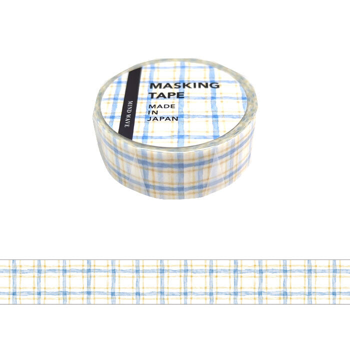 Mind Wave Washi Tape - Checkered - Blue and Yellow