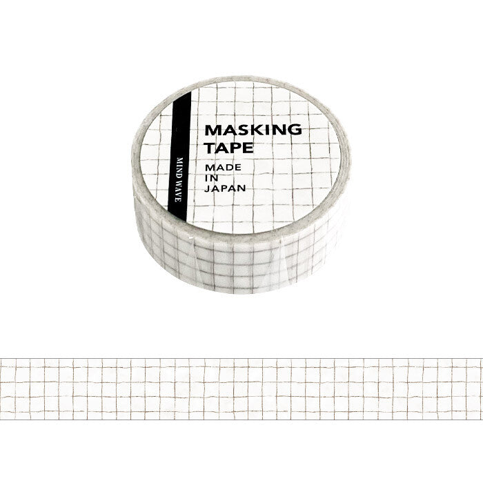 Mind Wave Washi Tape - Checkered - Brown and White