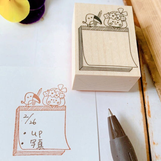 Kayonoko Girl and Parrot Memo Stamp