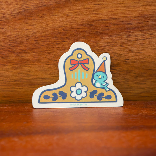 Thousand Skies Vinyl Sticker (Holographic) Blue Bird Brass Clip