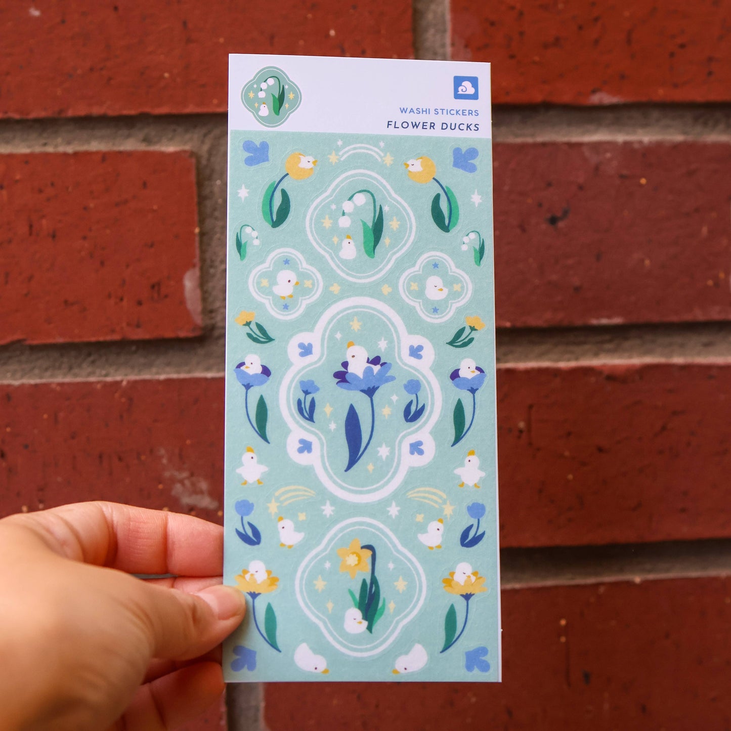 Thousand Skies Sticker Sheet (Washi) - Flower Duck