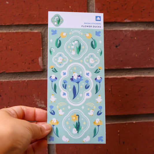 Thousand Skies Sticker Sheet (Washi) - Flower Duck