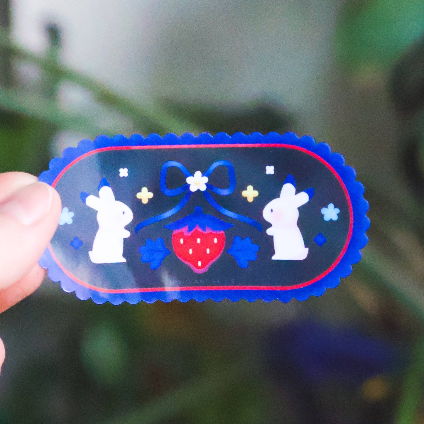 Thousand Skies Vinyl Sticker (Transparent) Strawberry Bunnies