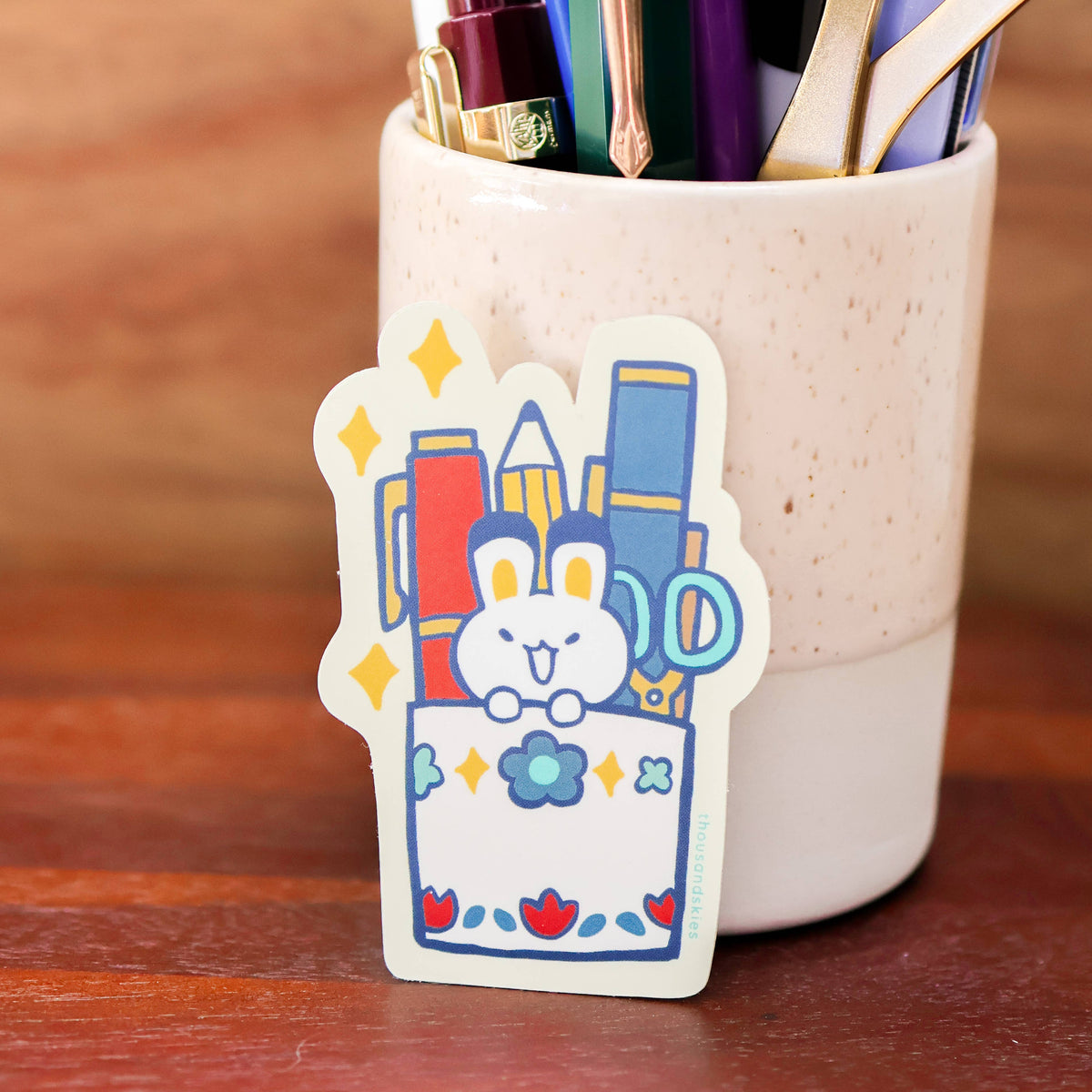 Thousand Skies Vinyl Sticker (Holographic) Pen Holder