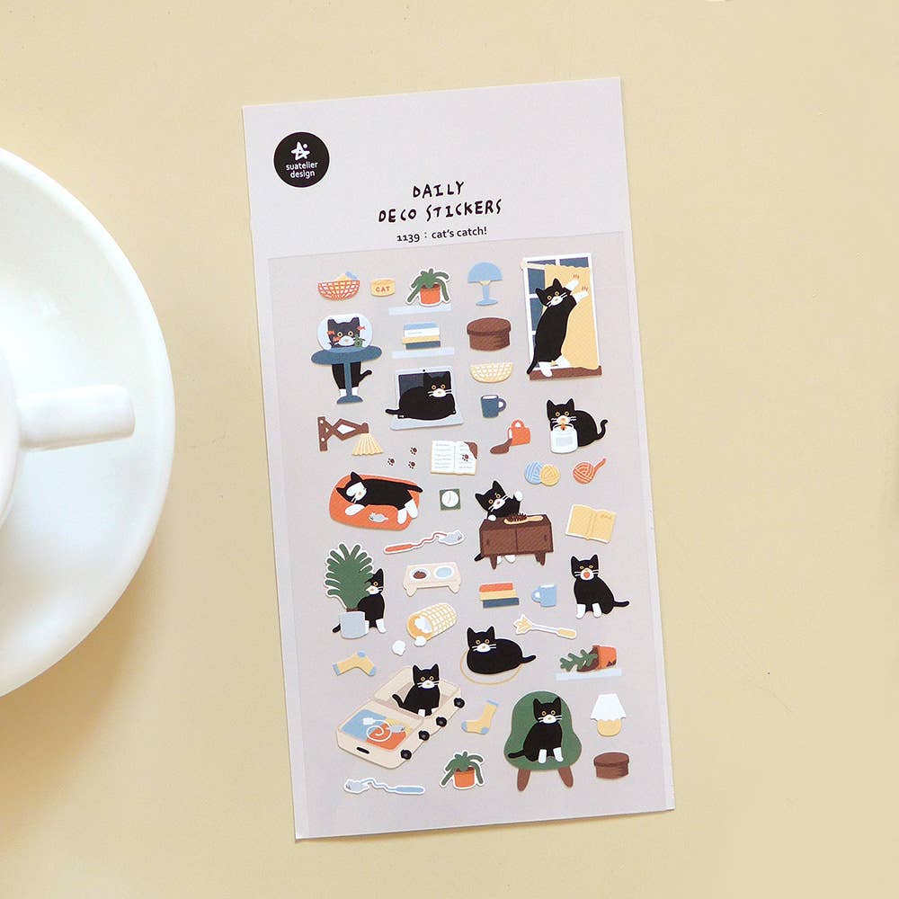 Suatelier Sticker Sheet - Cat's Catch!
