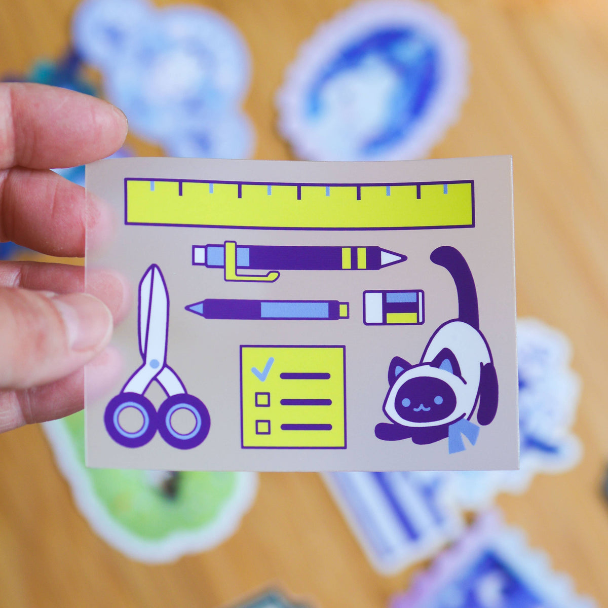 Thousand Skies Vinyl Sticker (Transparent) Organized Siamese Cat