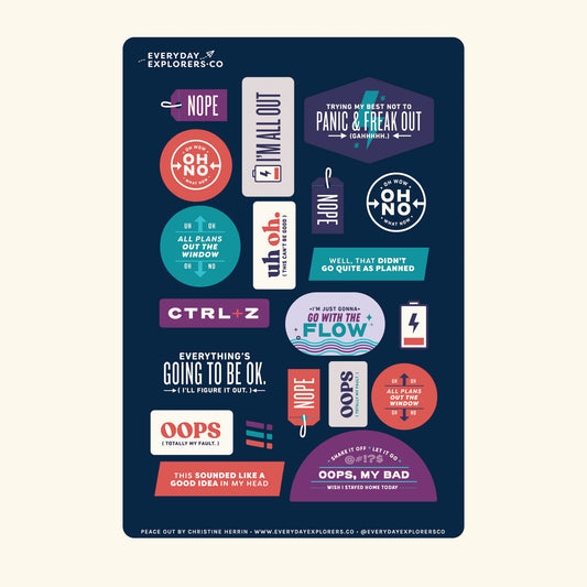 Everyday Explorers Co. Sticker Sheet - Peace Out