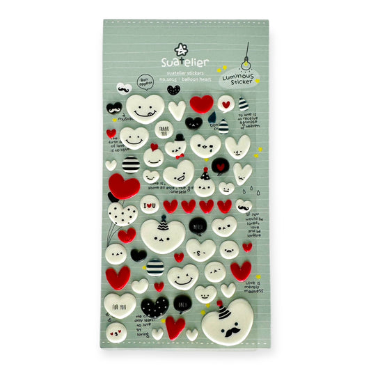 Suatelier Balloon Heart Puffy Sticker (No. 1015)