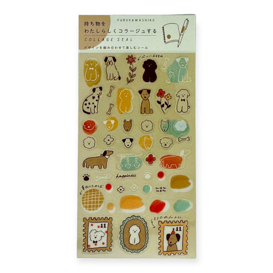 Furukawashiko Sticker Sheet - Flowers and Puppies