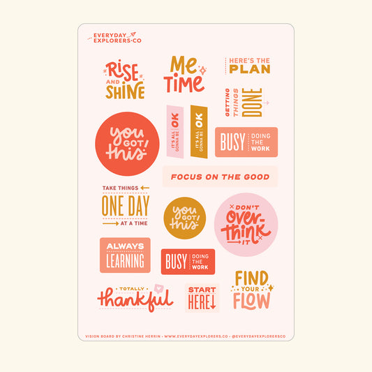 Everyday Explorers Co. Sticker Sheet - Vision Board