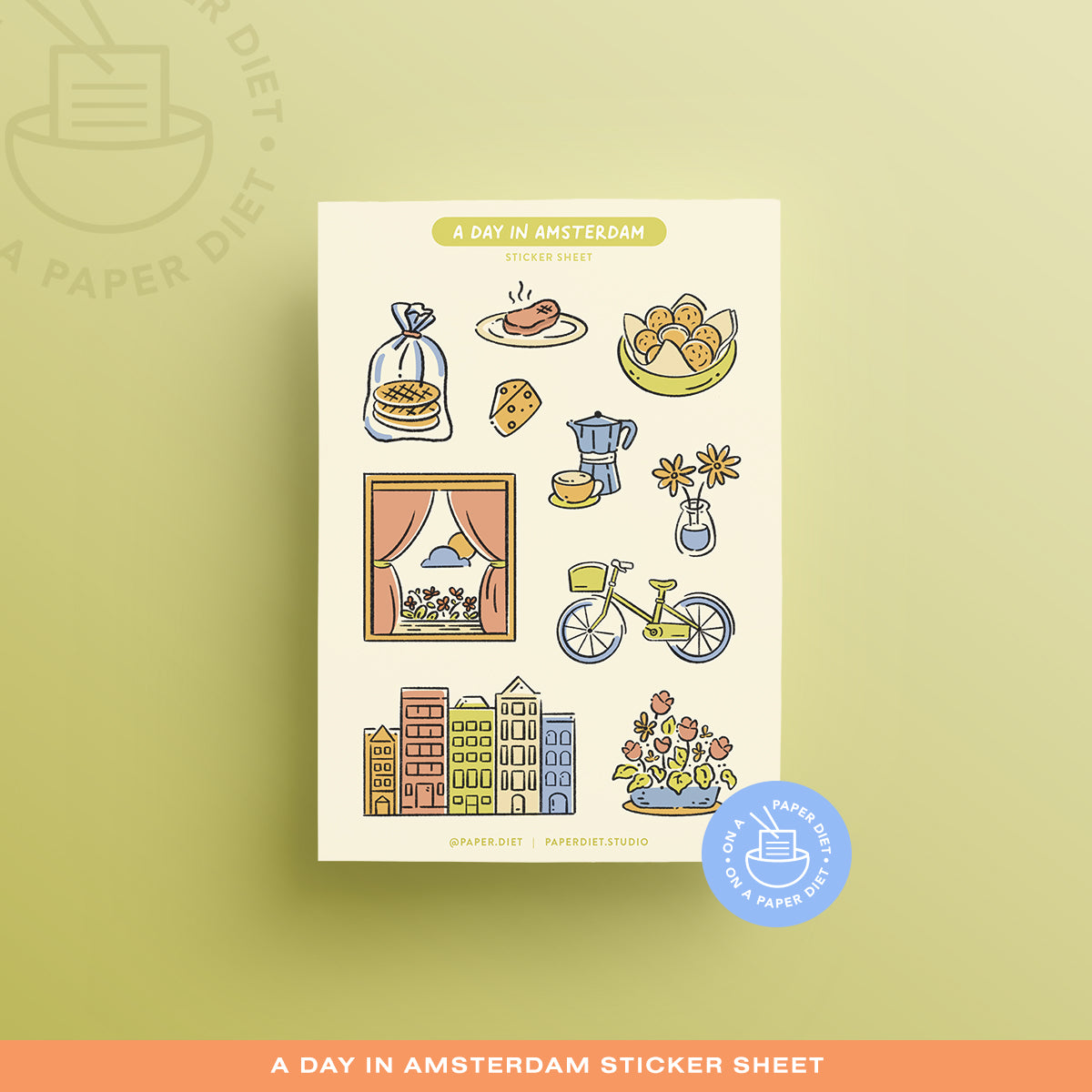 Paper Diet Sticker Sheet - Amsterdam