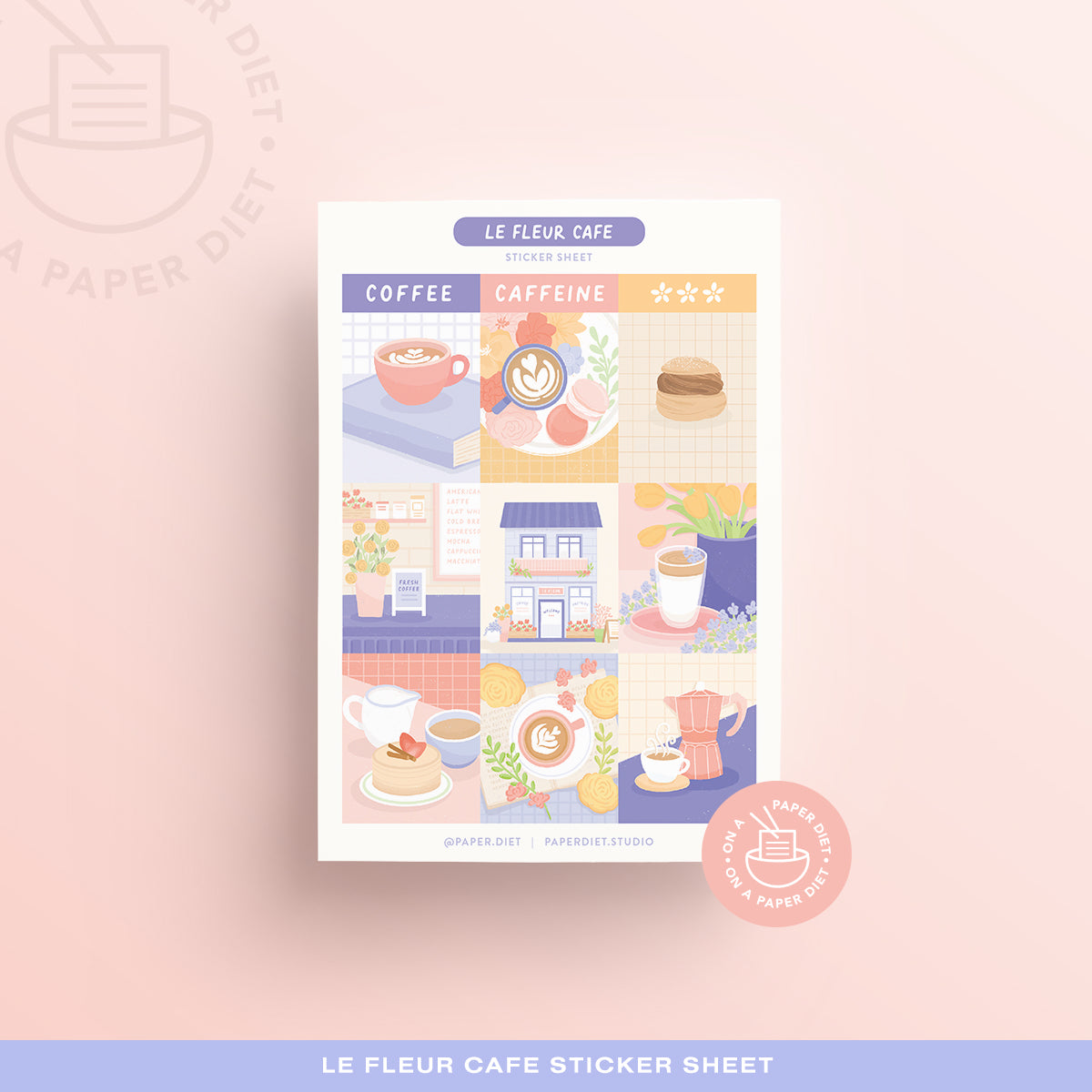 Paper Diet Sticker Sheet - Coffee 1