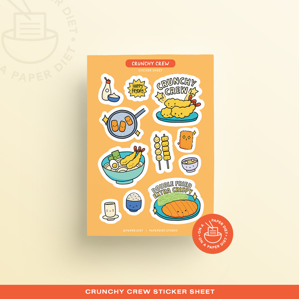 Paper Diet Sticker Sheet - Crunchy Crew