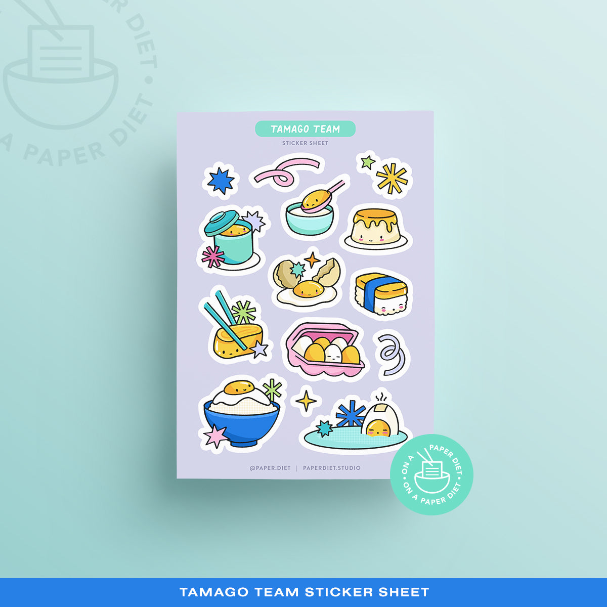 Paper Diet Sticker Sheet - Tamago
