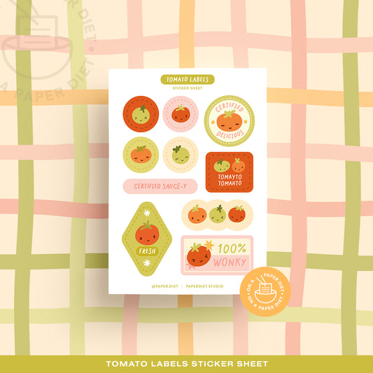 Paper Diet Sticker Sheet - Tomato Labels