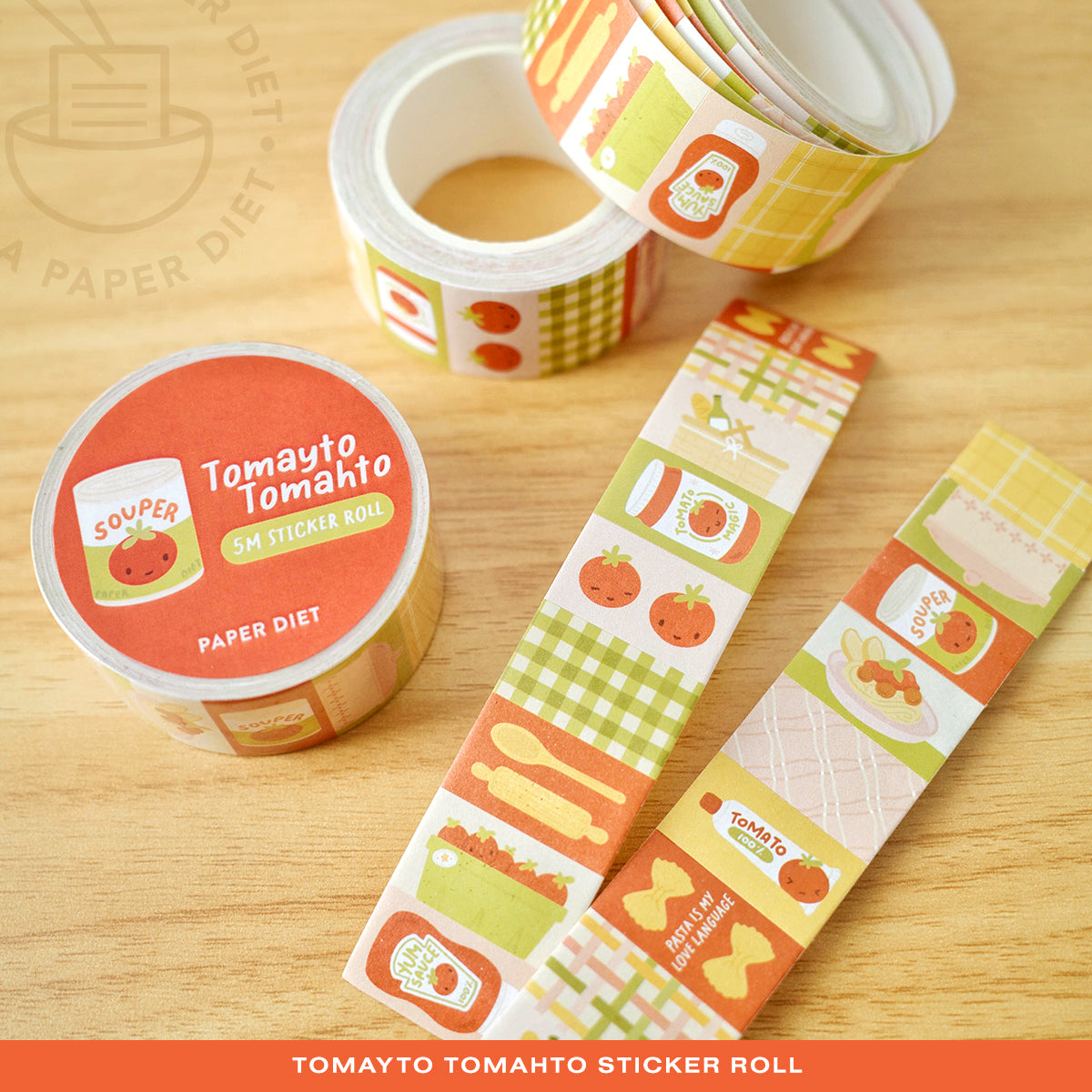 Paper Diet Label Sticker Roll - Tomayto Tomahto Collection