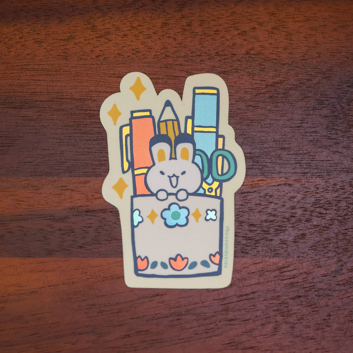 Thousand Skies Vinyl Sticker (Holographic) Pen Holder