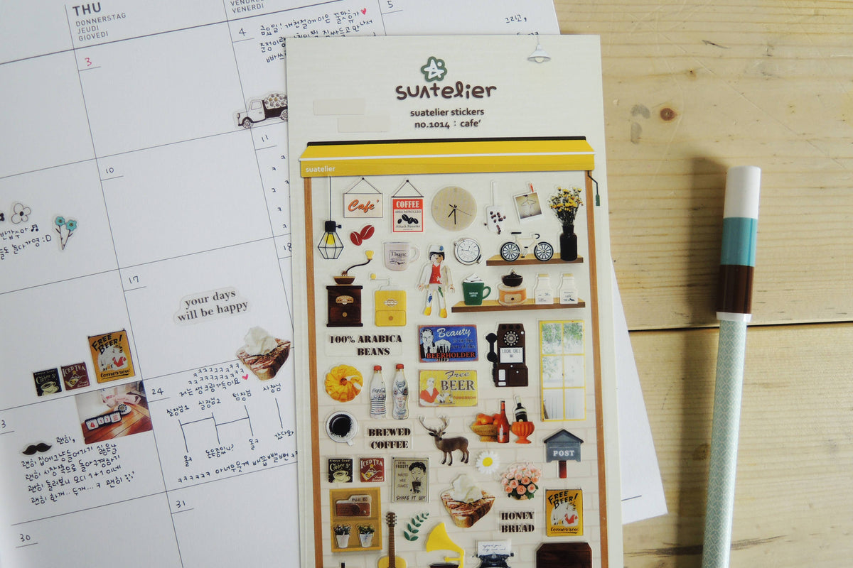 Suatelier Sticker Sheet - Café