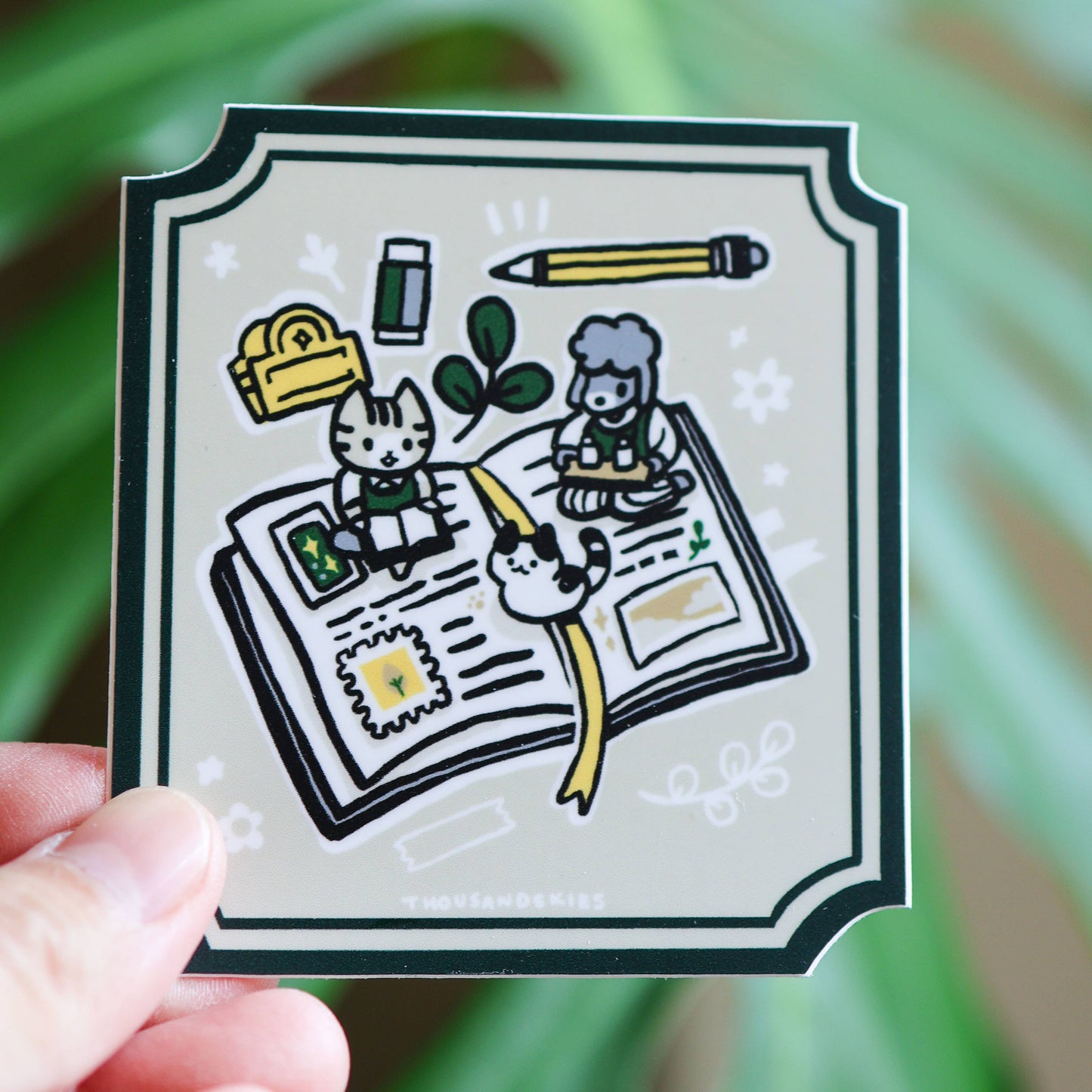 Thousand Skies Vinyl Sticker Open Book