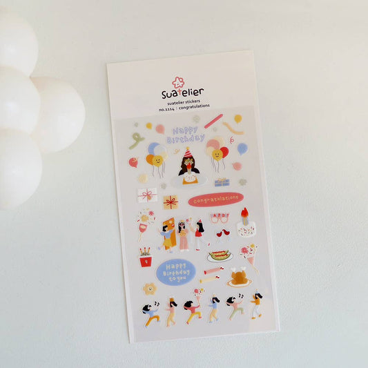 Suatelier Sticker Sheet - Congratulations