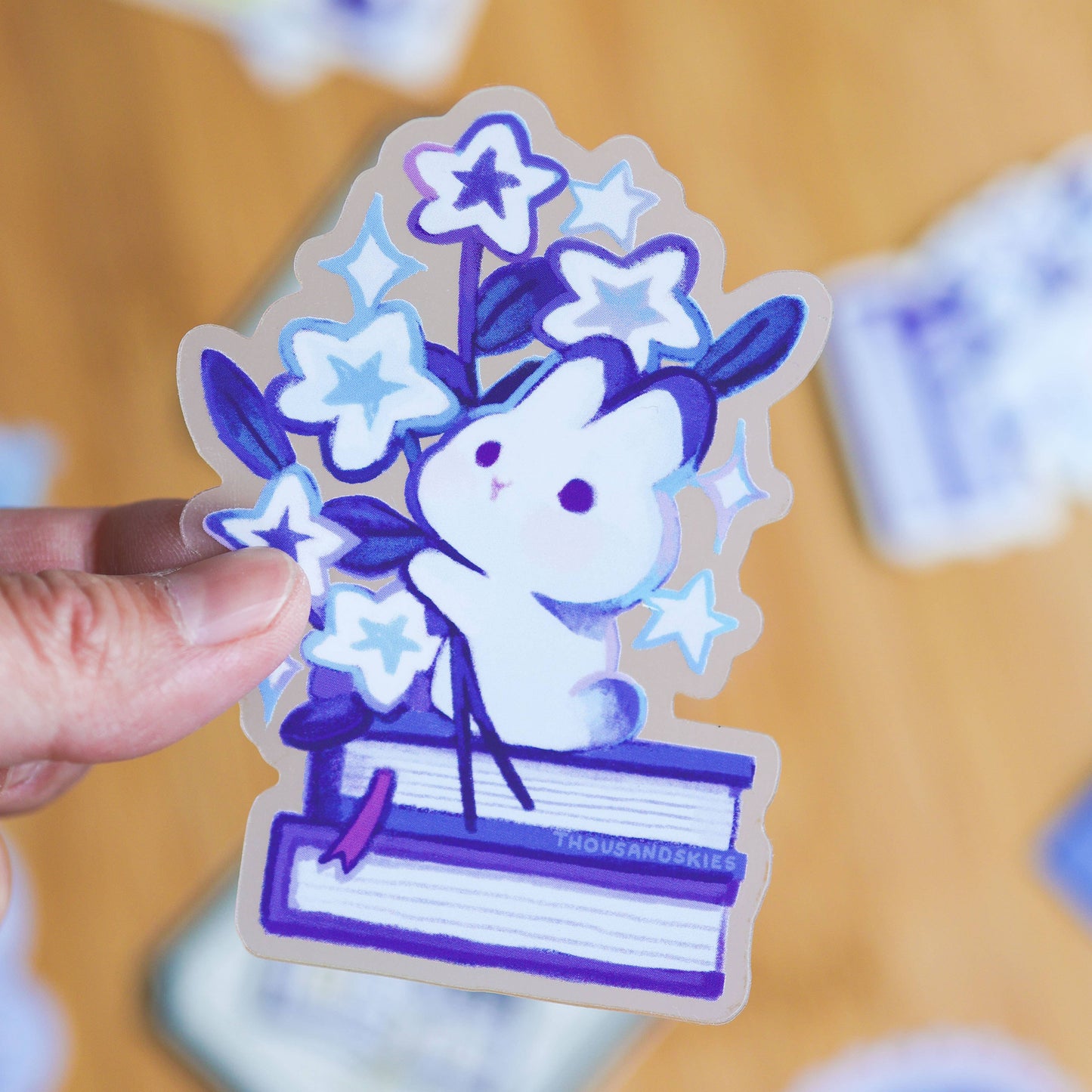 Thousand Skies Vinyl Sticker (Transparent) Rabbit's Star Bouquet