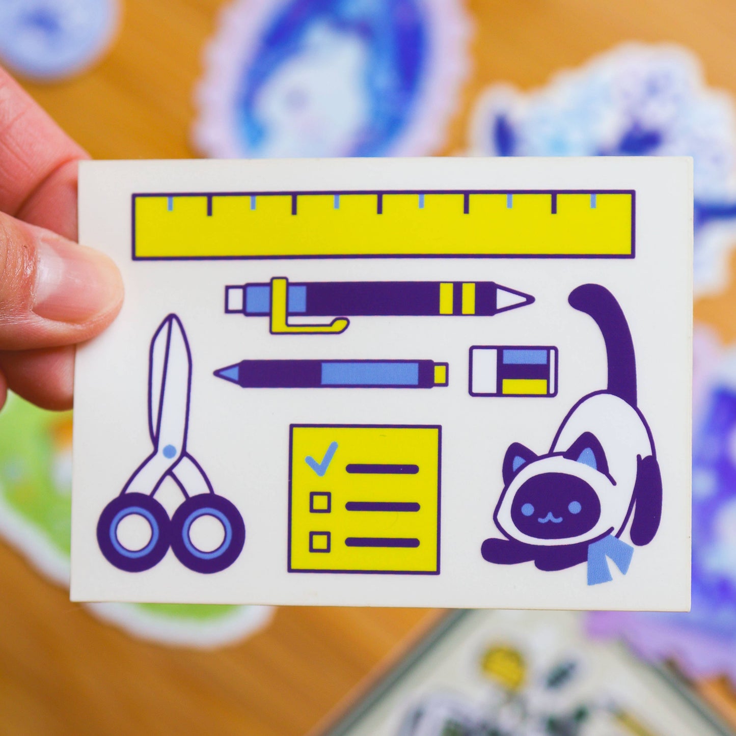 Thousand Skies Vinyl Sticker (Transparent) Organized Siamese Cat