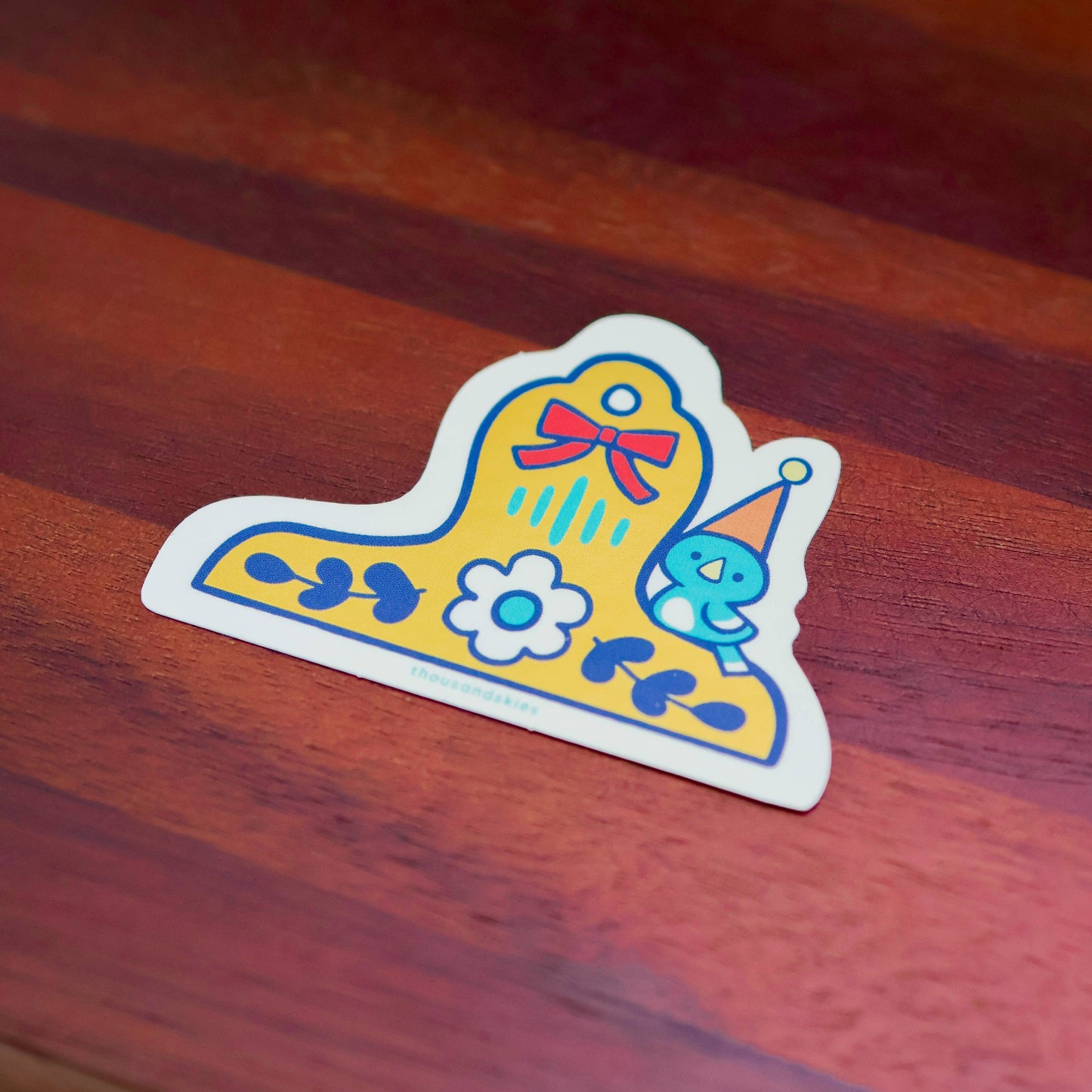 Thousand Skies Vinyl Sticker (Holographic) Blue Bird Brass Clip