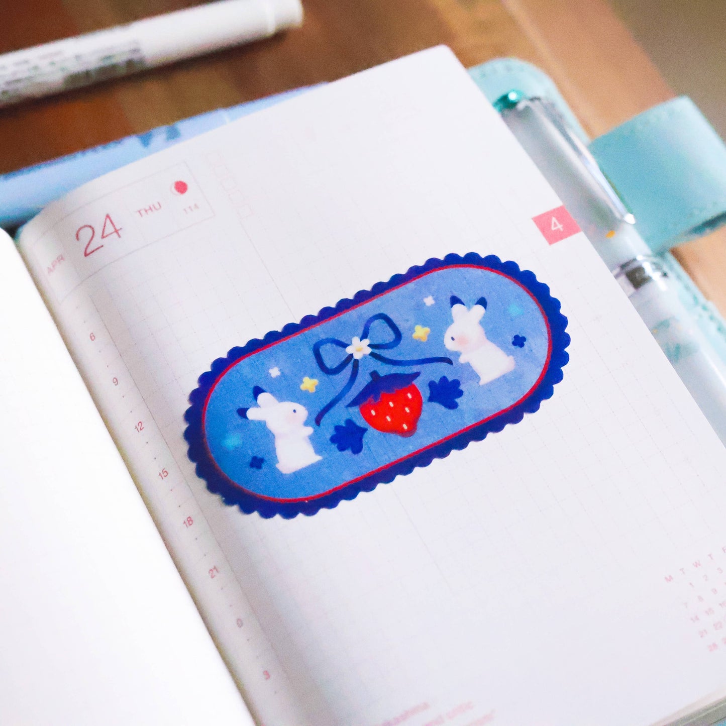 Thousand Skies Vinyl Sticker (Transparent) Strawberry Bunnies