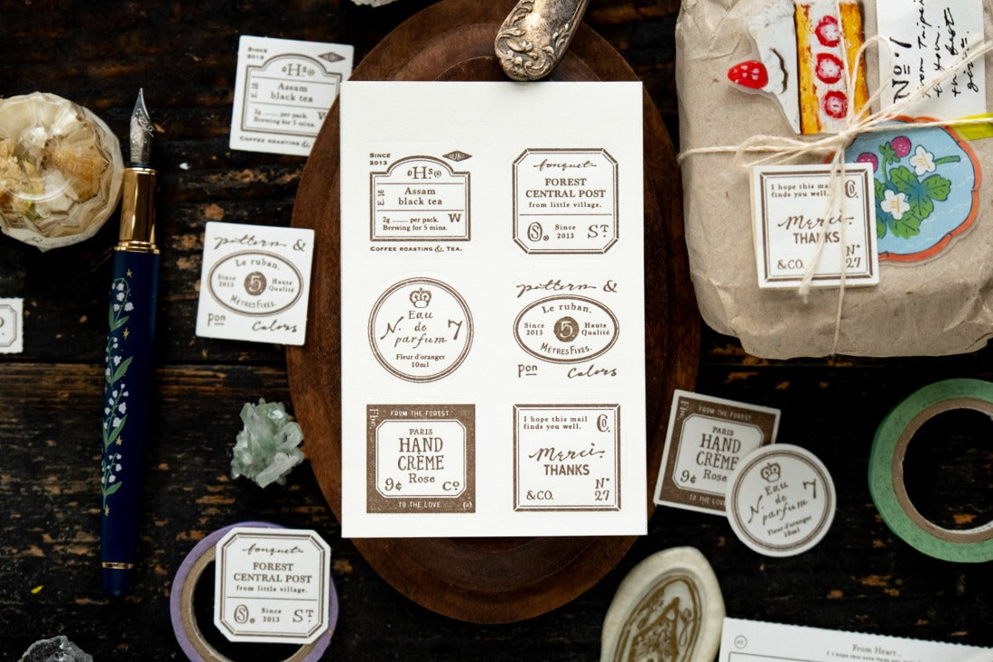OURS Studio Letter Press Note Pads - Vintage Labels